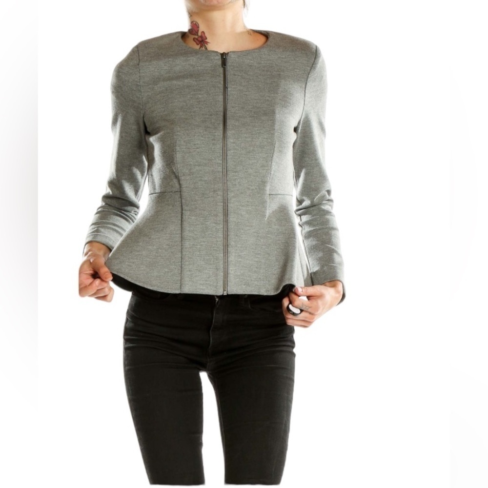TOPSHOP Grey Knit Blazer